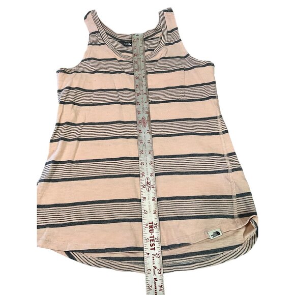 The North Face Distressed Flesh/Gray Striped Tank Top Women's Size Small - Picture 2 of 6